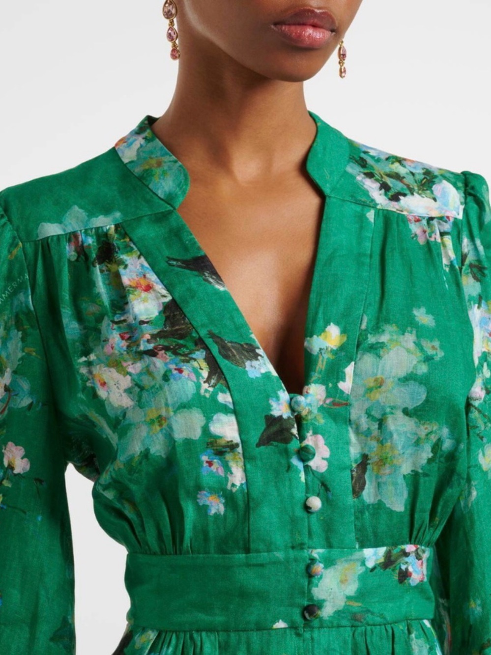Zimmermann Everley Plunge floral linen midi dress - Picture 4 of 14